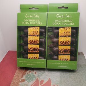 Sur La Table Dachshund Corn Holders 2 Boxes 8 Total Sets